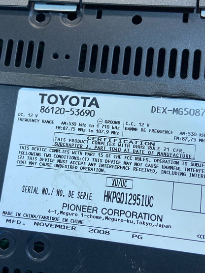 2006 to 2009 Lexus IS250 Screen Radio AM-FM CD Tuner Head Unit af9463 DG7
