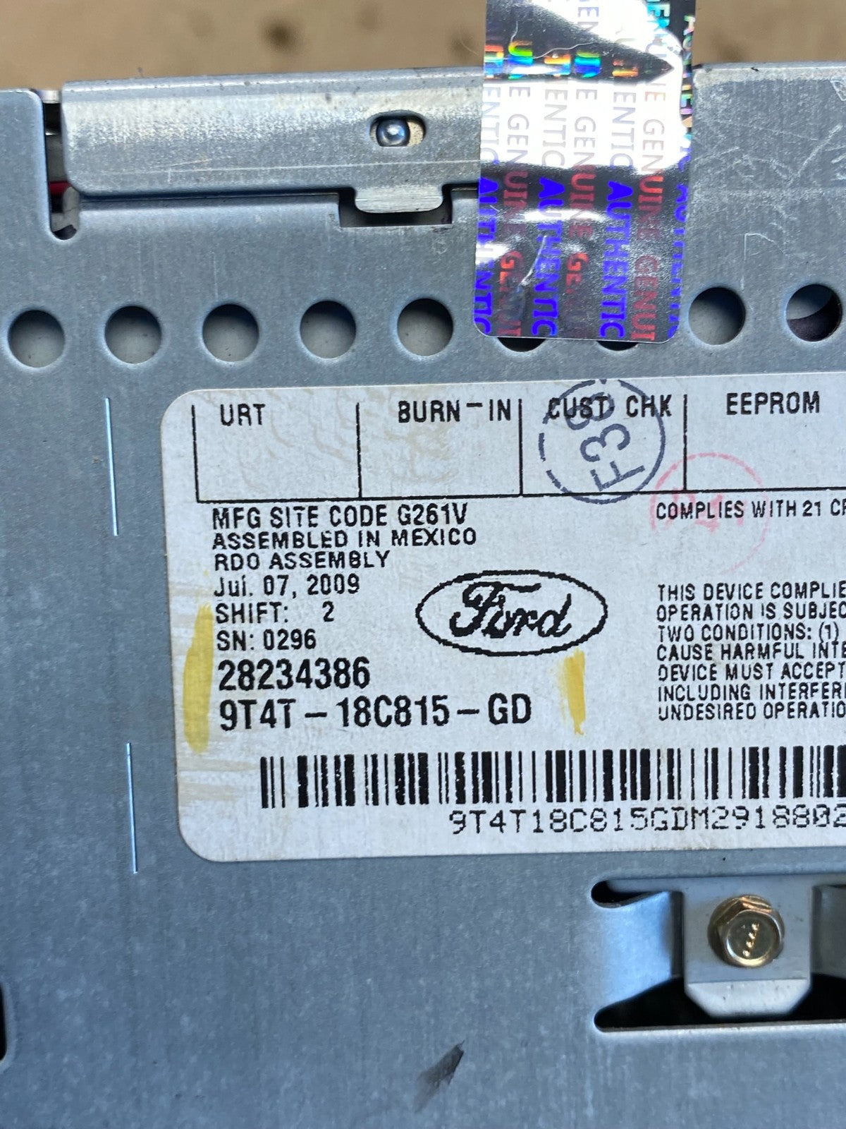 2009 2010 Ford Edge AM FM Radio Stereo Receiver CD Player Oem AB5659  DG5