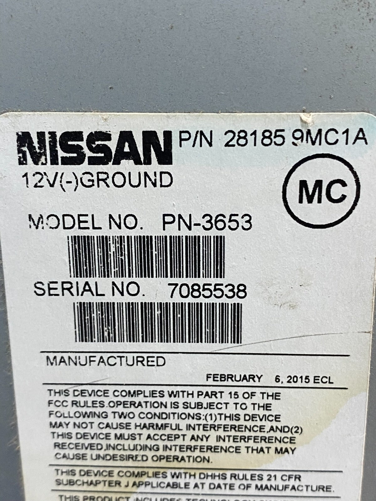 2014 to 2018 Nissan Sentra Versa Radio CD Player AM/FM 28185 9mc1a AE4757 DW6