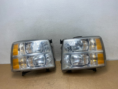 2007 to 2014 Chevrolet Silverado Left+Right Side Black Headlights AI6787 DW0