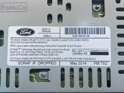 2013 2014 2015 Ford Escape Radio Receiver ID CJ5T-19C107-CK AF3890 DW6