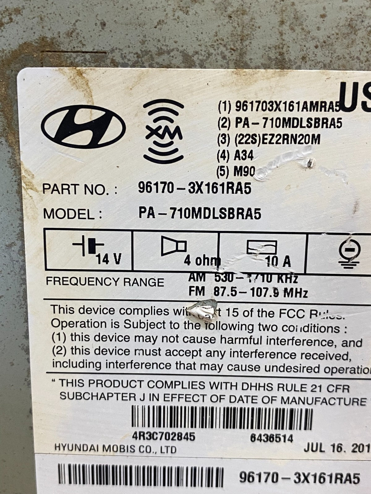 2011-2013 Hyundai Elantra Center Radio Climate Control Air Vent Bezel AD3591 DG6