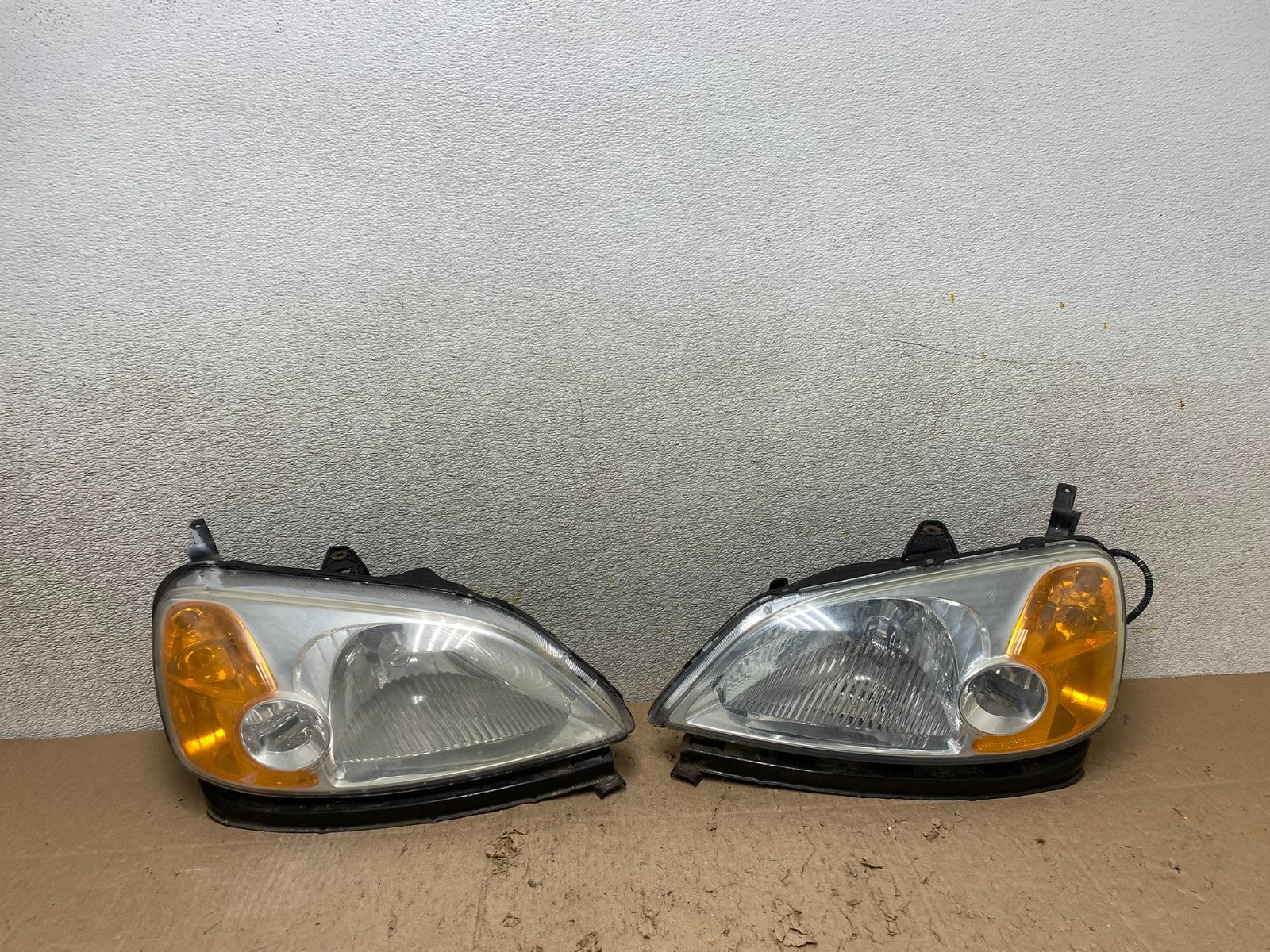 2001 - 2003 Honda Civic Coupe Headlights Halogen Left+Right Side Oem W3730 DW0