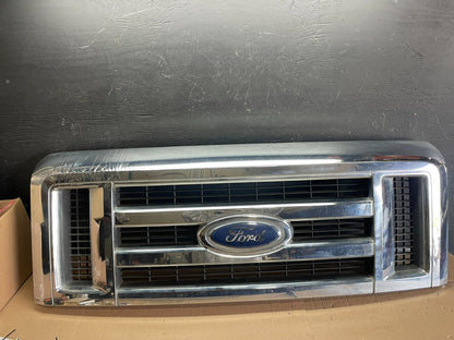 2008-2014 Ford Econoline E150 E250 Front Upper Chrome Grill Grille Oem M6345 DG0