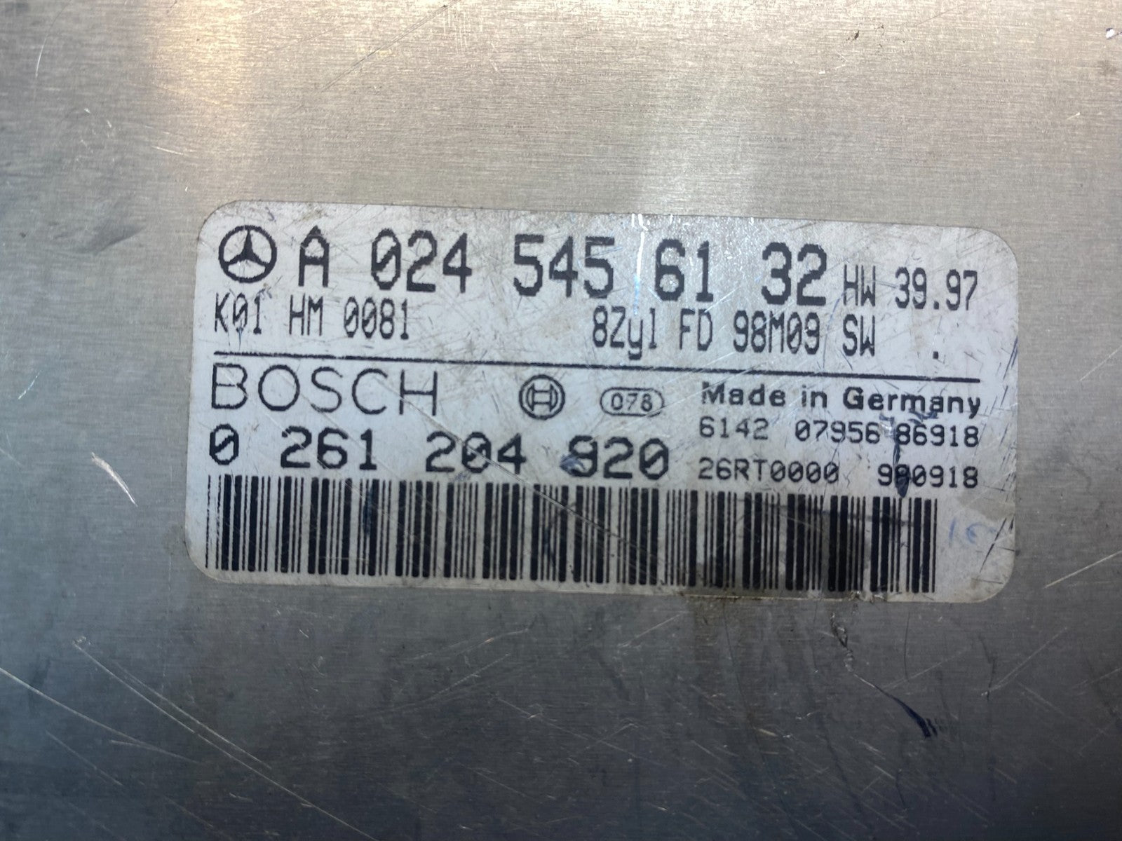 1998 - 2000 Mercedes R129 SL500 S500 ECU ECM Engine Control Module ad1476 DG2