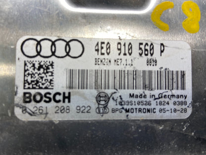 2006 Audi A8 4.2L Engine Computer Module 4E0 910 560 P M9149 DG2