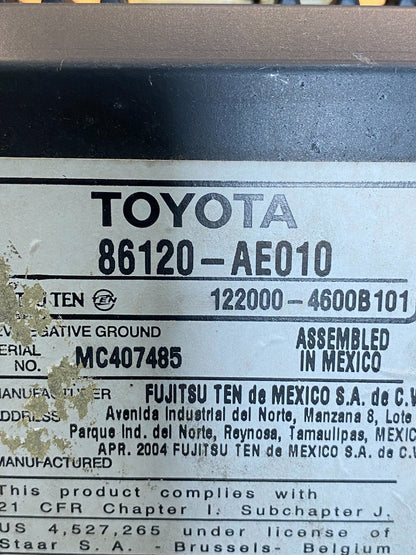 2004 to 2010 Toyota Sienna AM FM CD WMA Mp3 Radio Receiver AD3637 DG6