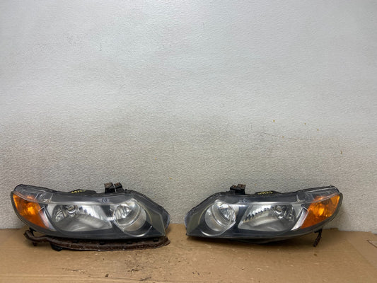 2006 - 2008 Honda Civic Sedan Headlights Halogen Left+Right AB4851 DW0