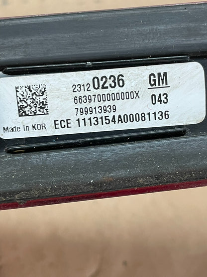 2013 to 2018 Cadillac Ats Trunk Lid Mount 3rd Third Brake Tail Light AD8416 DG7