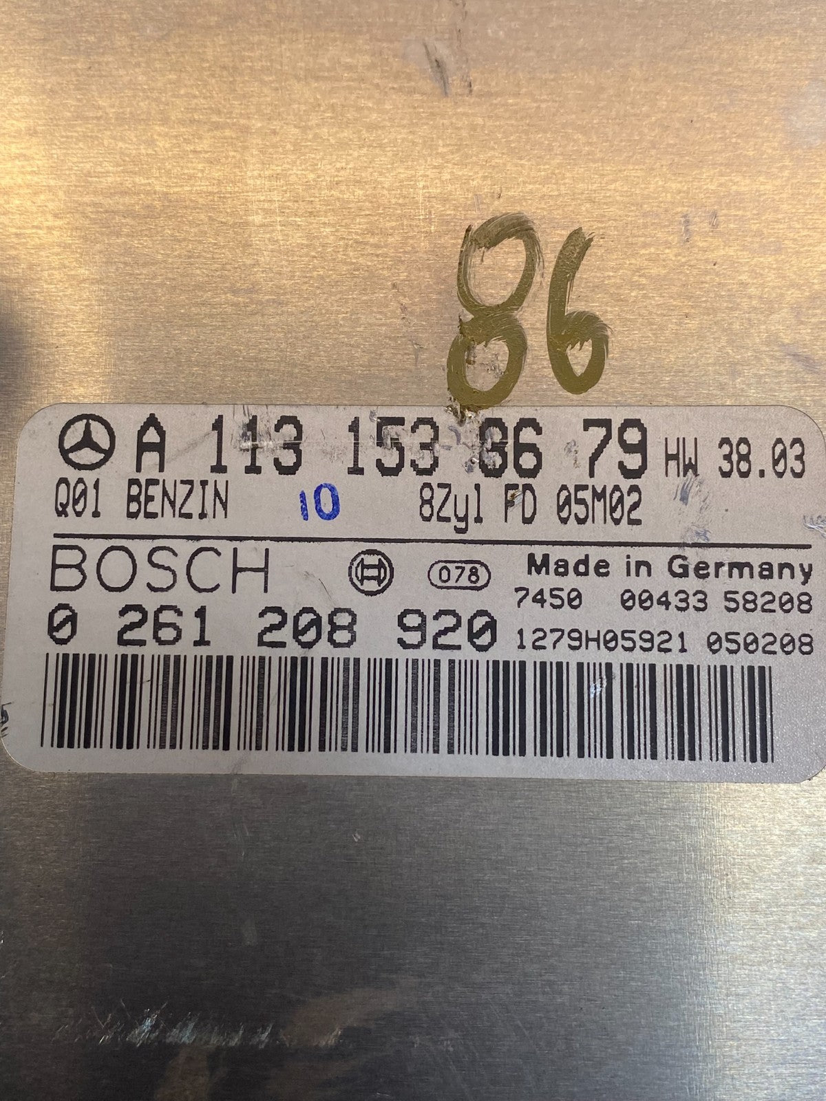 2003 2006 Mercedes R230 SL500 ECU ECM Engine Control Module AD7655 DG2