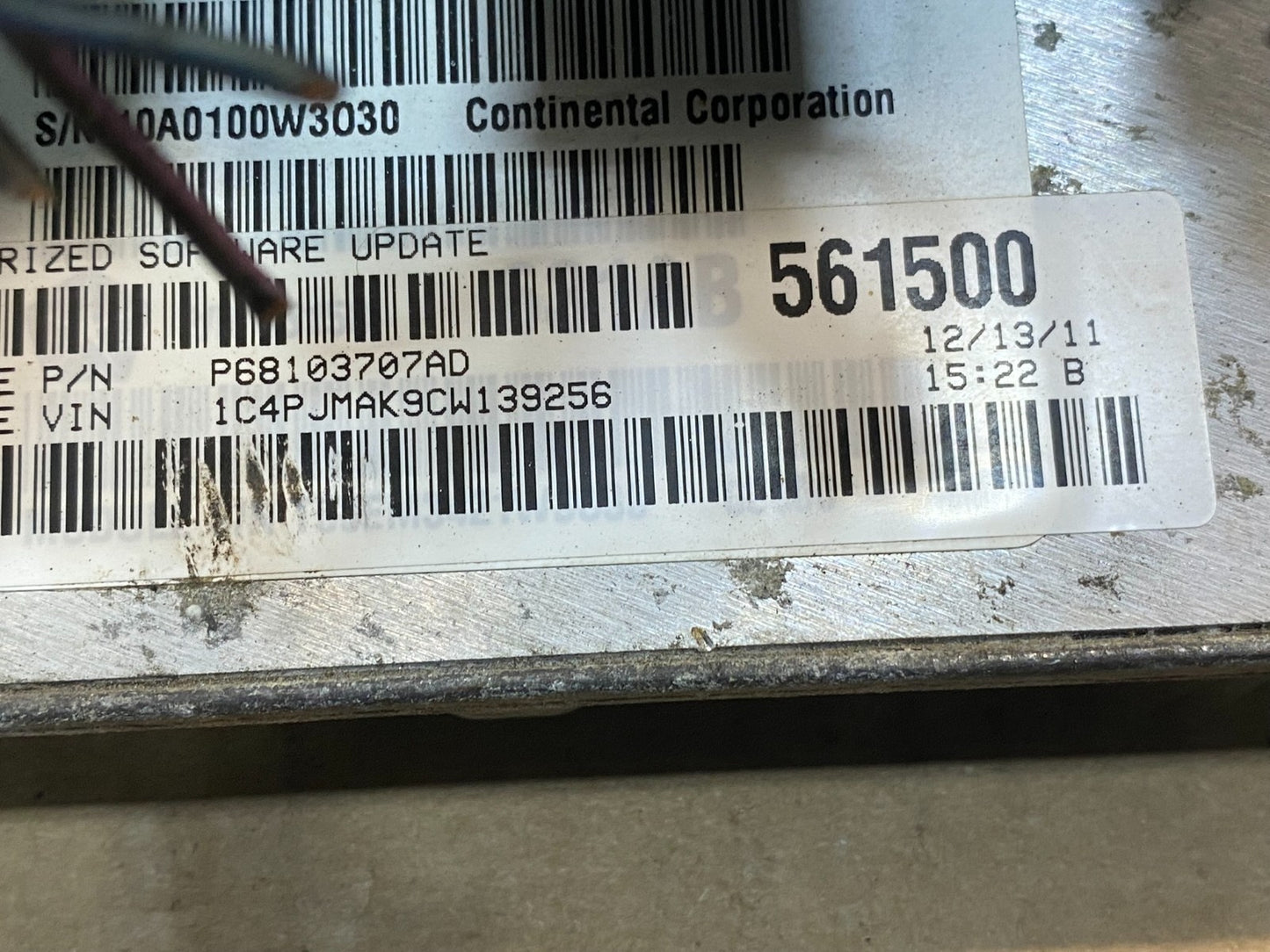 2012 Jeep Liberty 3.7L Engine Control Unit ECU ECM P68103707AD AE6294 DW2