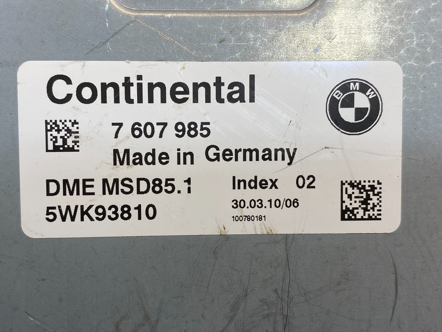 2007 to 2014 BMW X5 ECM ECU Engine Control Computer Module 7607985 AD9943 DW2
