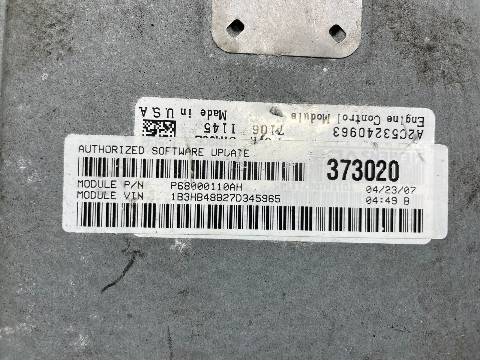 2007 to 2010 Dodge Caliber Computer Engine Control ECM p68000110ah O8526 DG2