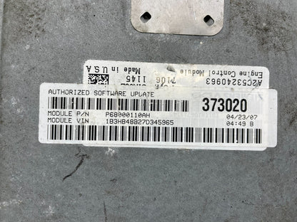 2007 to 2010 Dodge Caliber Computer Engine Control ECM p68000110ah O8526 DG2