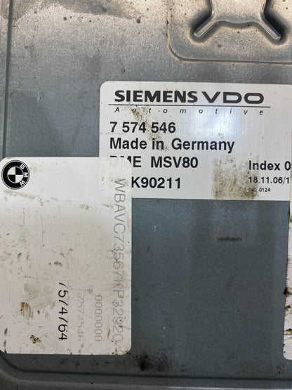2007 - 2011 BMW 328i 528i E90 ECM ECU Engine Computer 7574546 ac7841 DG2