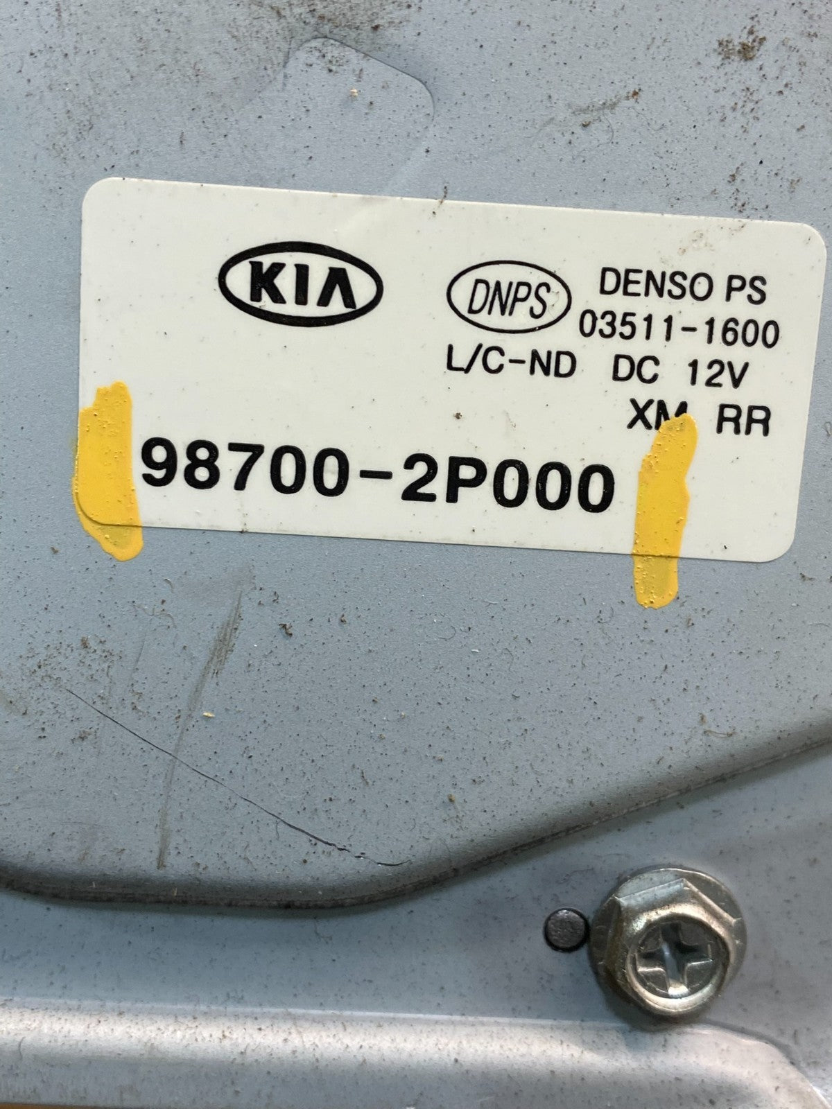 2011 - 2013 Kia Sorento Rear Glass Windshield Wiper Motor Z9051 DG6