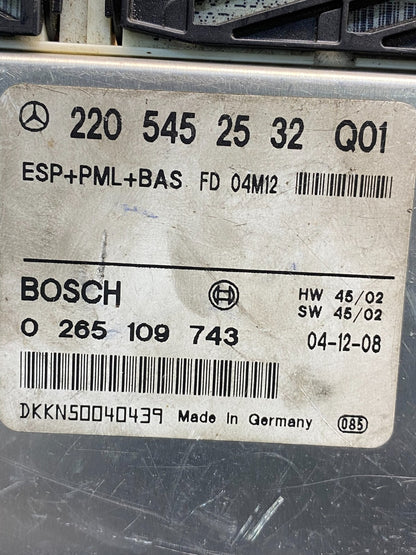 2003 - 2006 Mercedes S430 S500 ABS ESP Control Module Unit AD9988 DG2