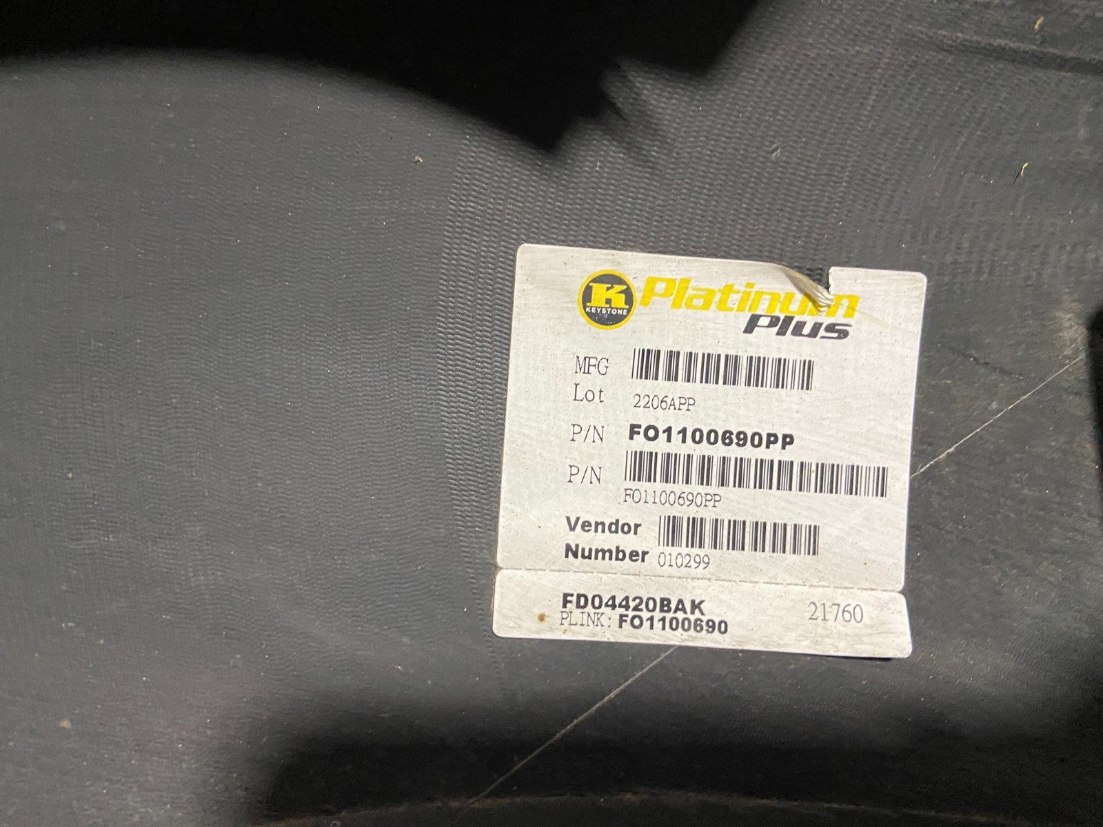 2013 to 2016 Ford Escape Rear Bumper Cover Valance AD55207