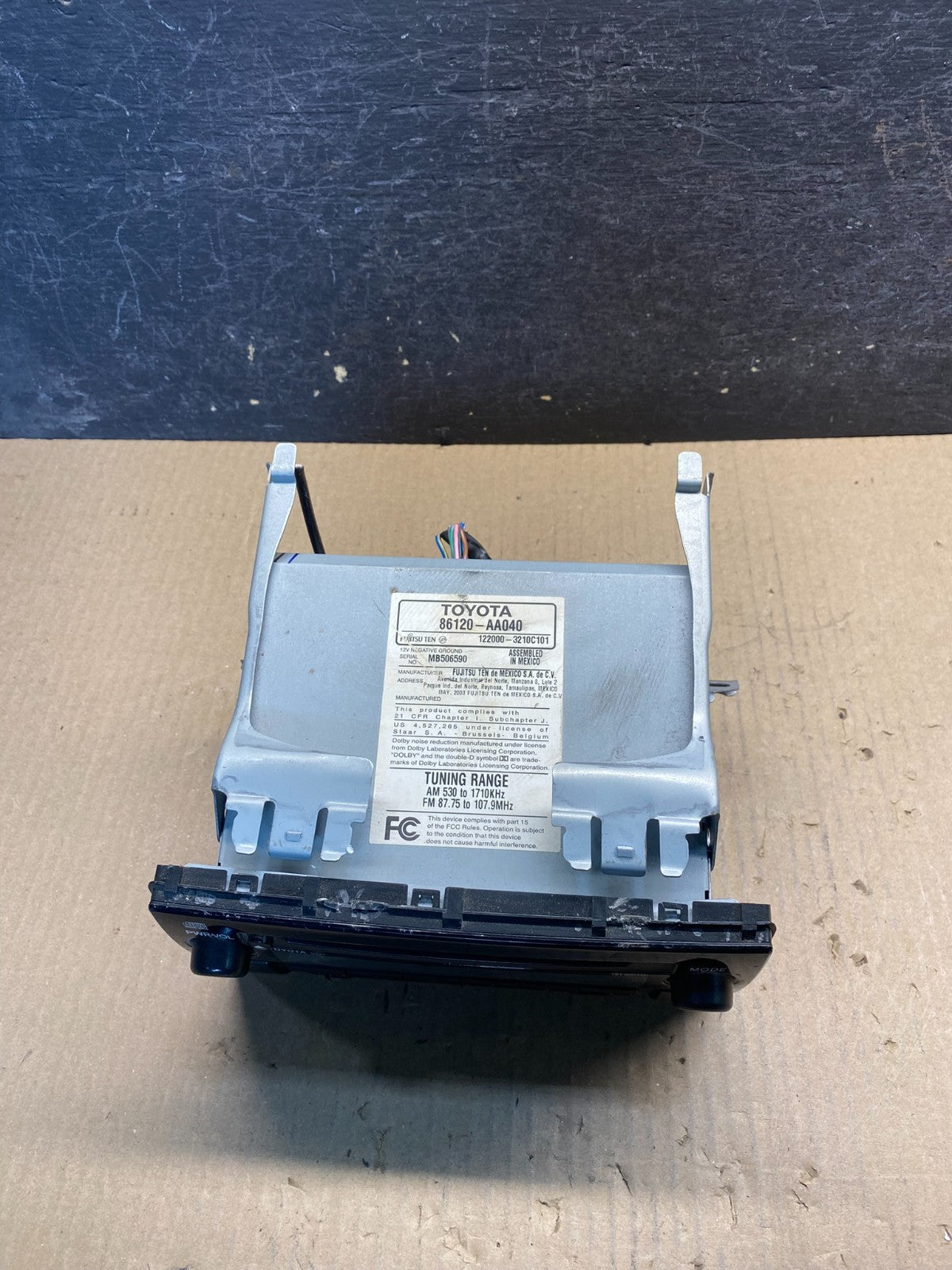 2002 2003 2004 Toyota Camry Radio AM/FM CD Player AI5061 DW3