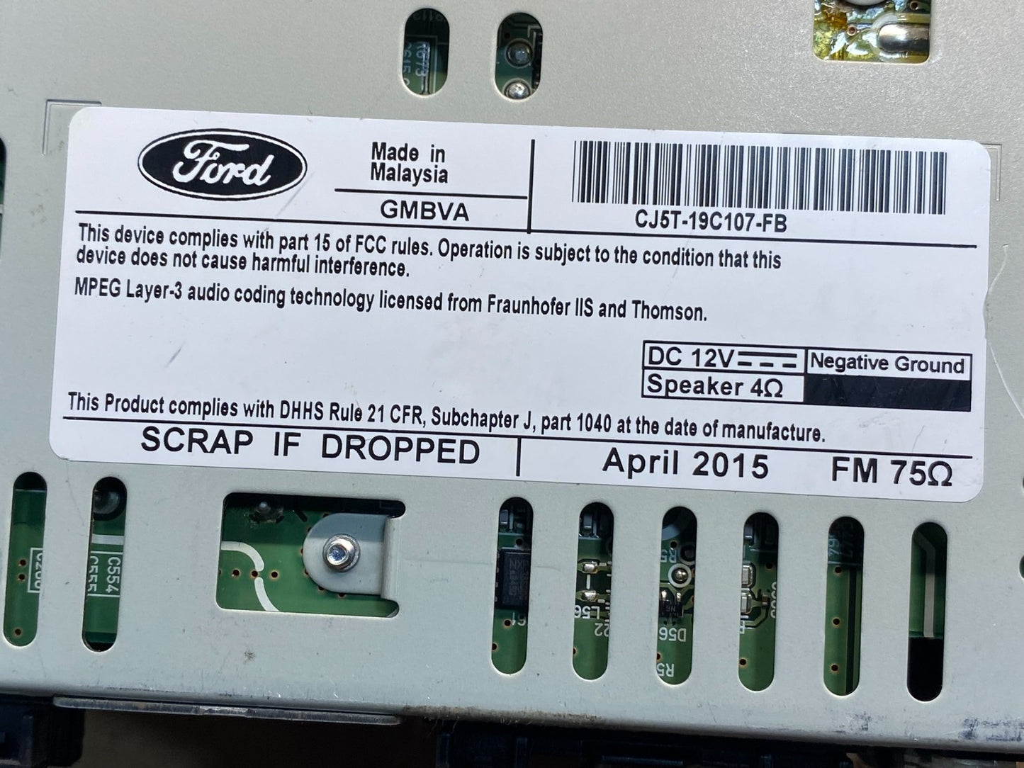 2015 2016 Ford Escape Radio Receiver ID cj5t-19c107-fb AD9524 DG6
