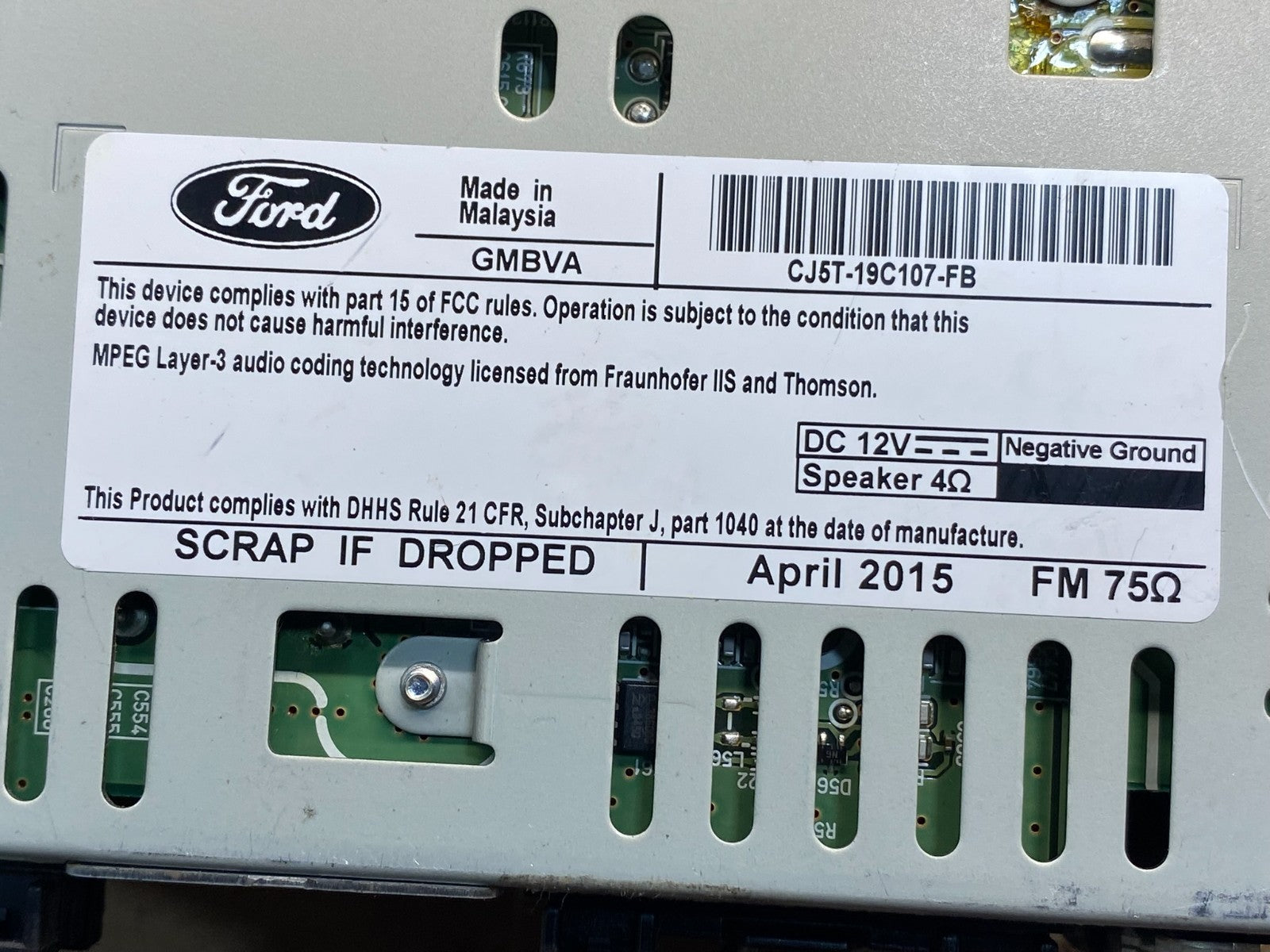 2015 2016 Ford Escape Radio Receiver ID cj5t-19c107-fb AD9524 DG6