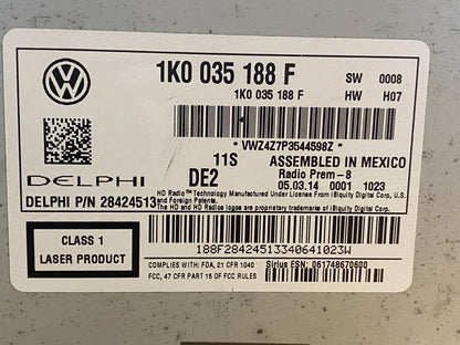 2011 to 2015 Volkswagen Passat Jetta Radio CD Player AM/FM Media AF3973 DW6