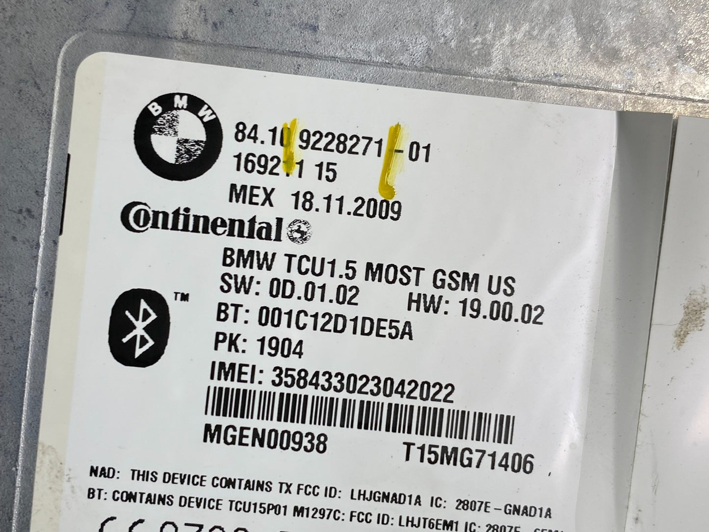 2009 to 2012 Bmw Bluetooth  Control Module Computer Telematics OEM q2519 DG6
