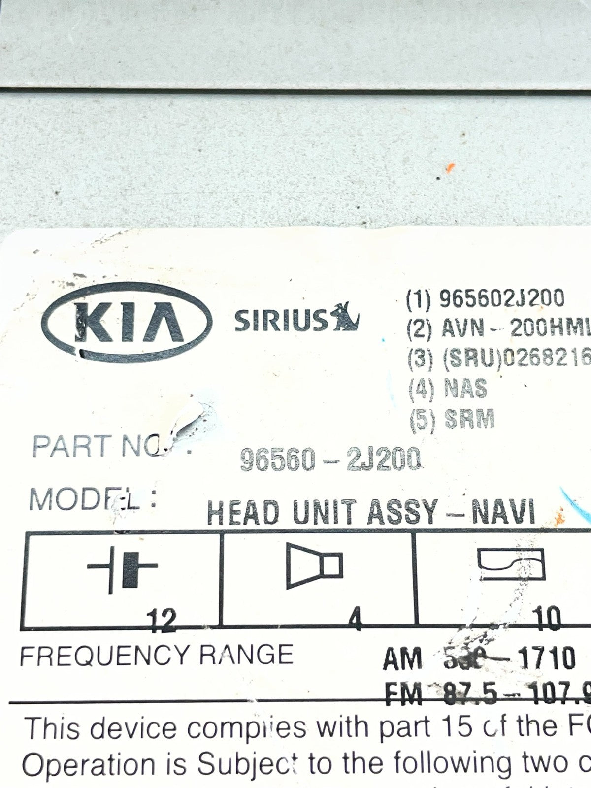 2009 to 2011 Kia Borrego Am Fm Cd Player Screen Radio Receiver OEM ac4891 DG8