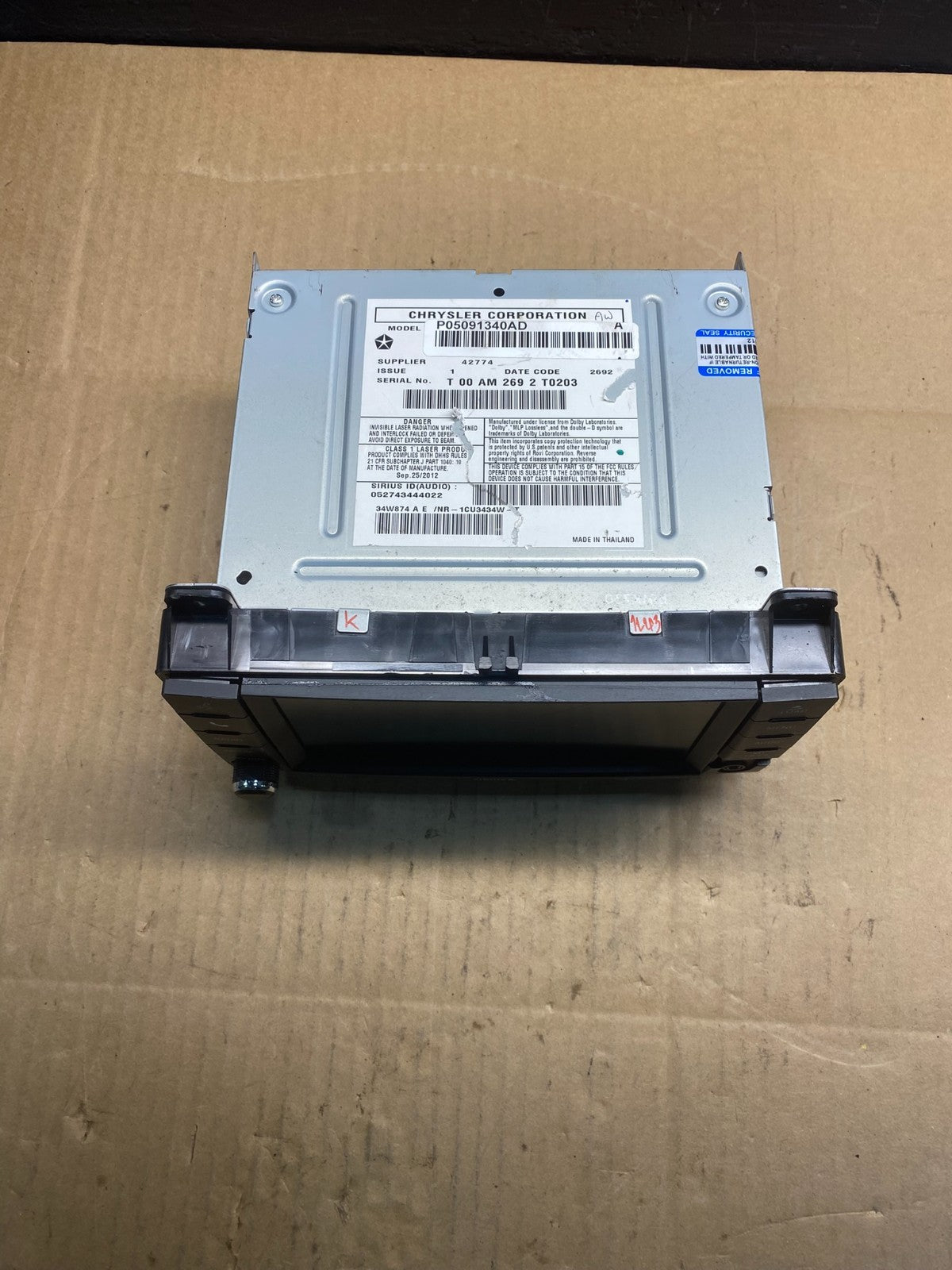 2011 to  2013 Jeep Grand Cherokee Media Satellite Radio Screen Display ab7458 DG4