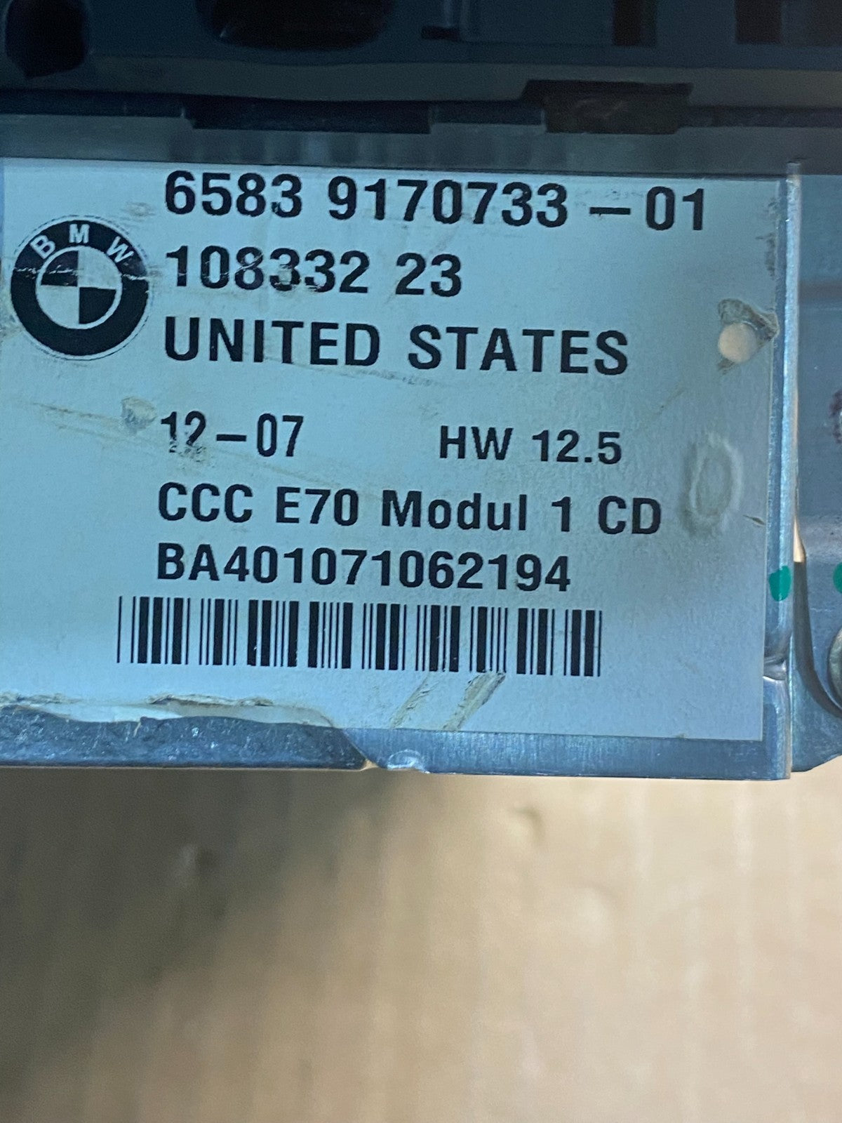 2007 - 2010 Bmw X5 Radio DVD CD Player AM/FM ae7891 DG6