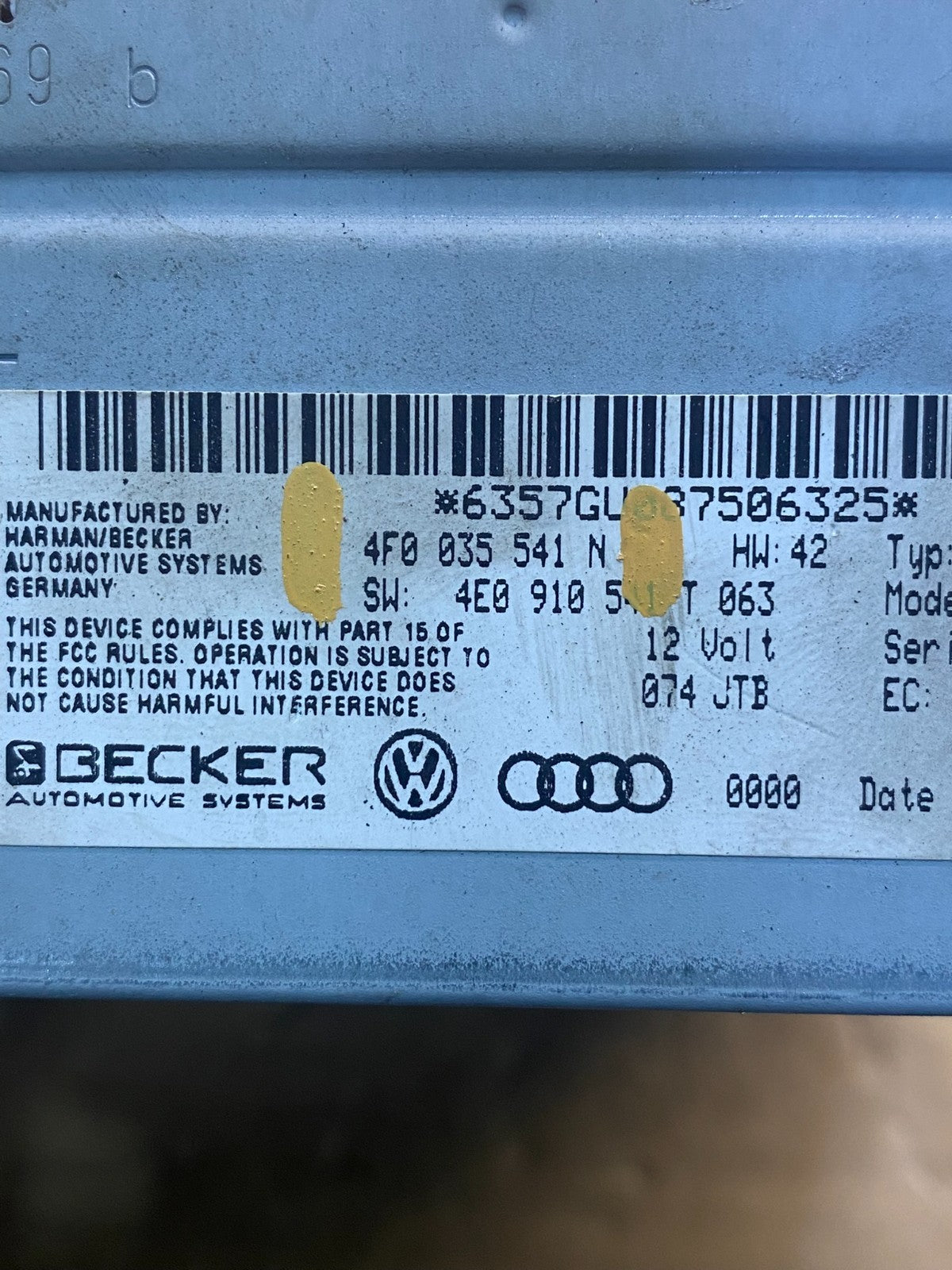 2008 - 2012 Audi A4 Radio Receiver Audio Control Module 3 Pcs Set AC8071 DG4