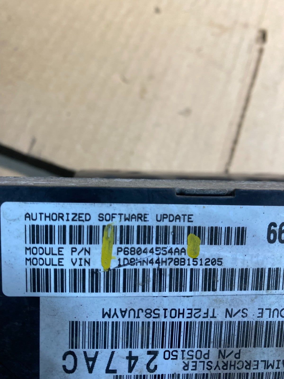 2008 2009  Dodge Caravan 3.6L Engine Computer ECU OEM V6519 DG3