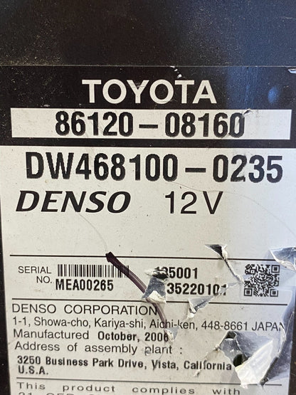 2006 to 2010 Toyota Sienna AM FM CD Screen Display Radio ae8191 DG7