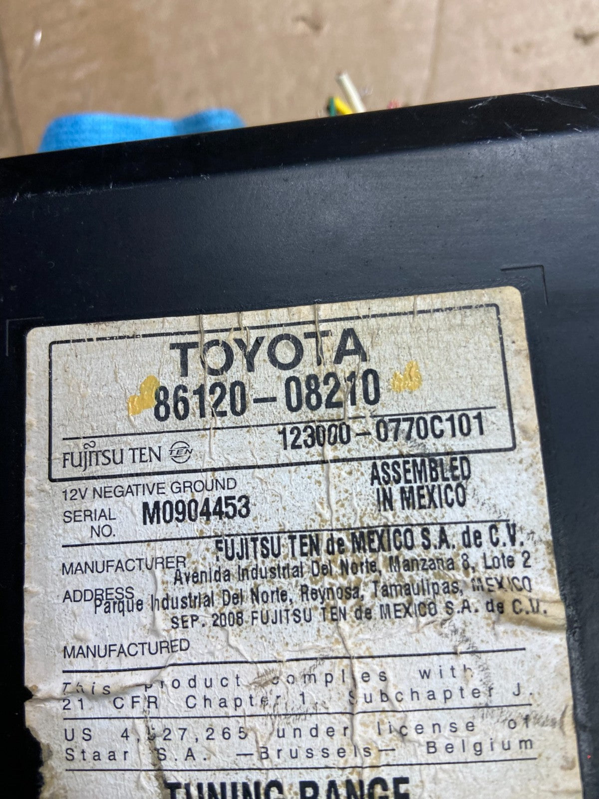 2004 to 2010 Toyota Sienna AM FM CD WMA Mp3 Radio Receiver AG8522 DG5