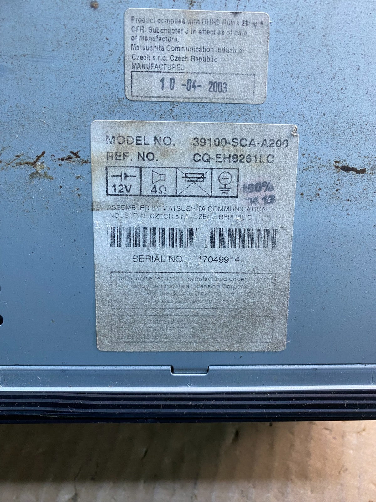 2002 to 2006 Honda Crv CR-V AM FM Radio CD Player Tape AI9964 DG6