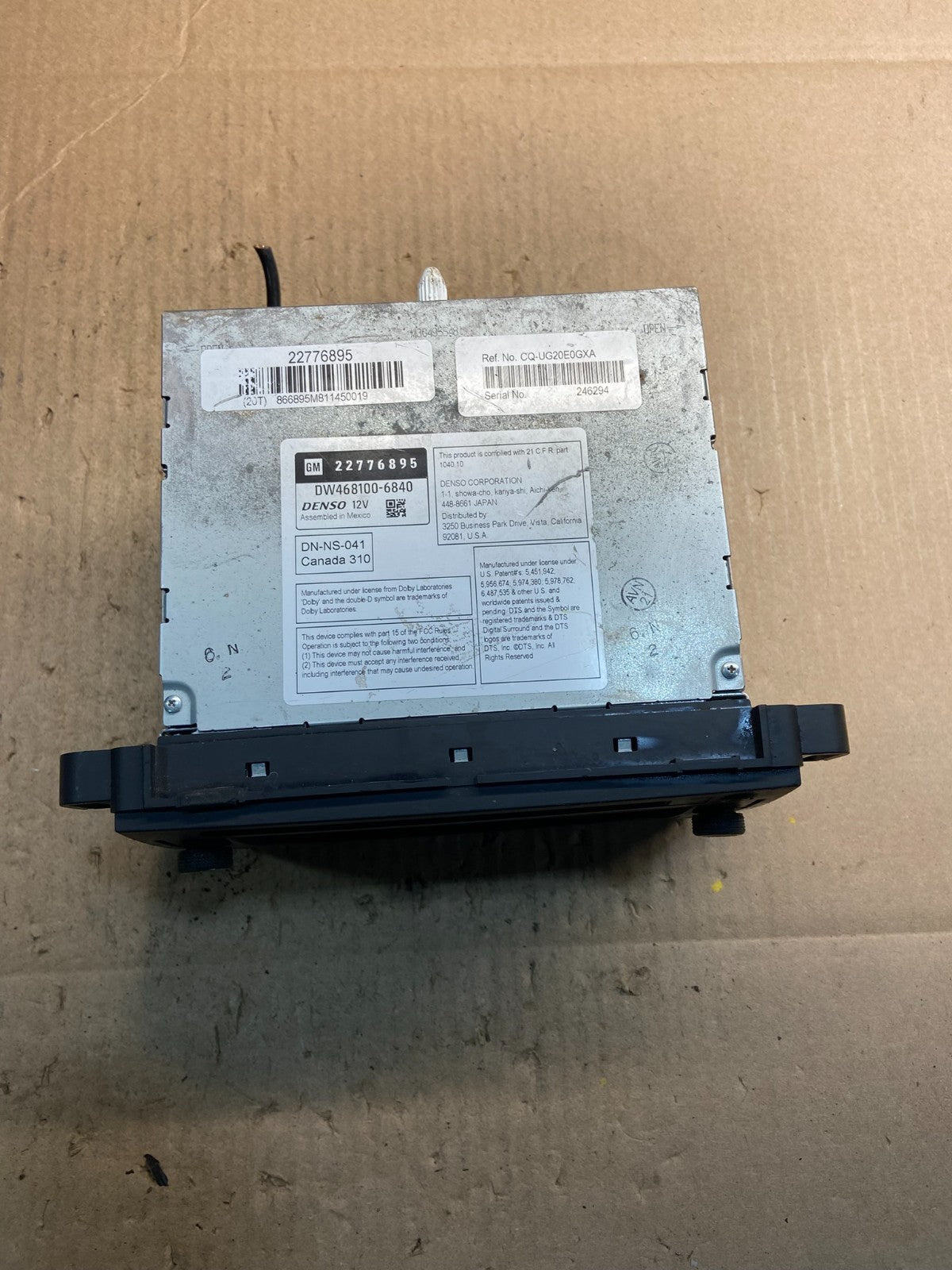 2007 to 2014 Chevrolet GMC Cadillac Radio Navigation Screen Display Z0650 DG3