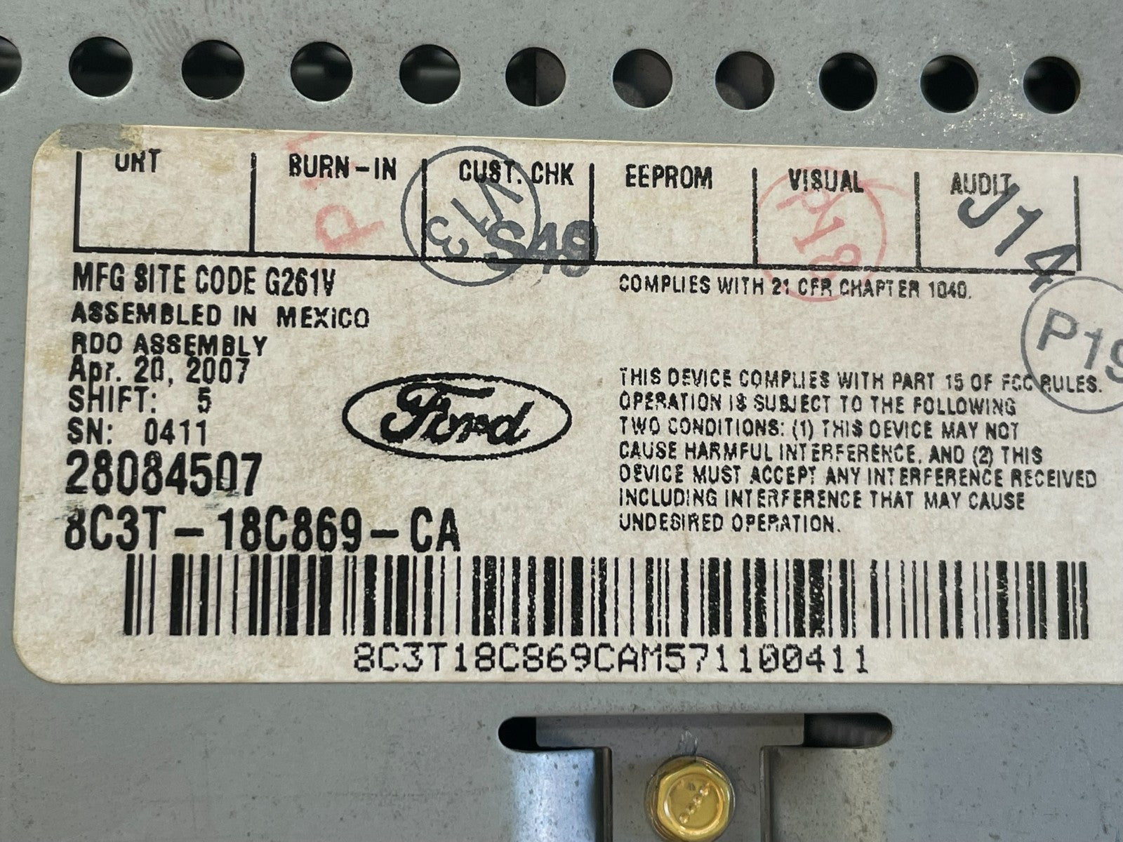 2008 2009 2010 Ford F250 F350 Radio Audio AM/FM Receiver af5588 DG8