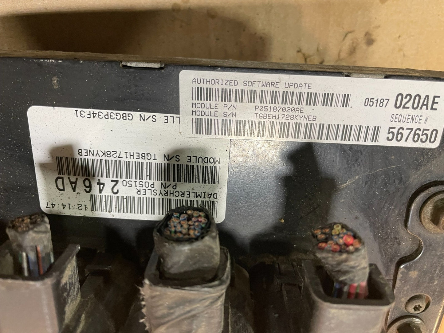 2008 to 2010 Dodge Charger 3.5L Engine Control ECM P05187020AE v6716 DG3