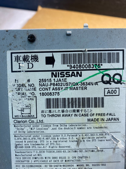 2011 - 2013 Nissan Murano Maxima M35 M37 BOSE Radio CD Navigation AC2723 DG6