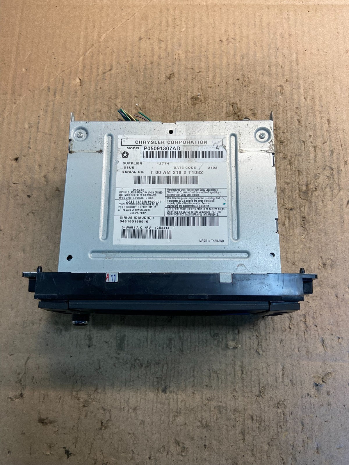2007 2014 Jeep Dodge Chrysler Screen Display CD Player Satellite Radio Z2110 DG3