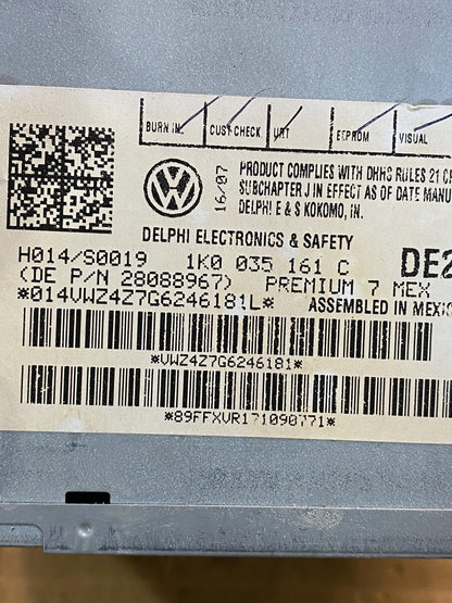 2006 to 2011 Volkswagen Passat Jetta Radio CD Player Screen Navigation ad3627 DG6