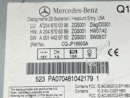 2008-2011 Mercedes W204 C300 C350 Navi Command Radio DVD CD Audio AI0523 DG8