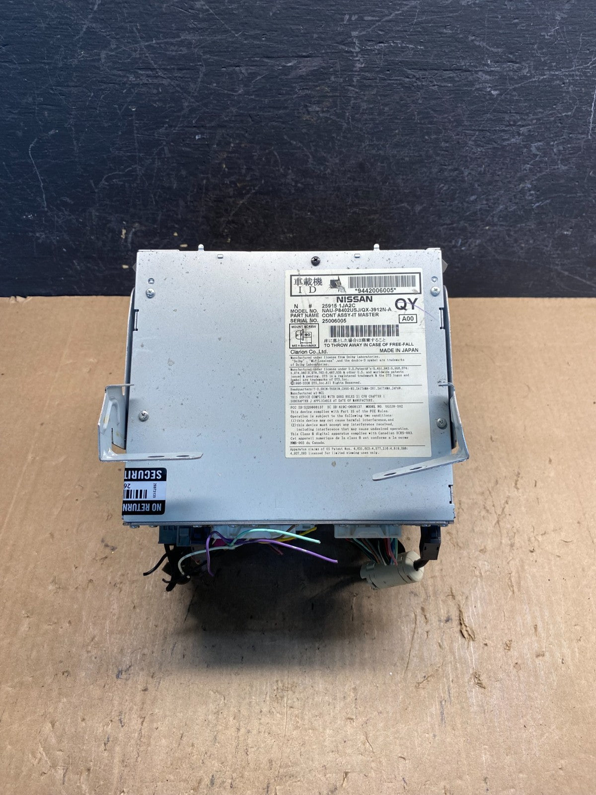 2010 2014 Infiniti EX35 Radio 6 CD Gps Nav Mechanism 25915-1JA2C AE7854 DW3