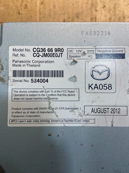 2012-2012 Mazda 5 AM FM 6 Disc CD Player Stereo Radio OEM y4115 DG8