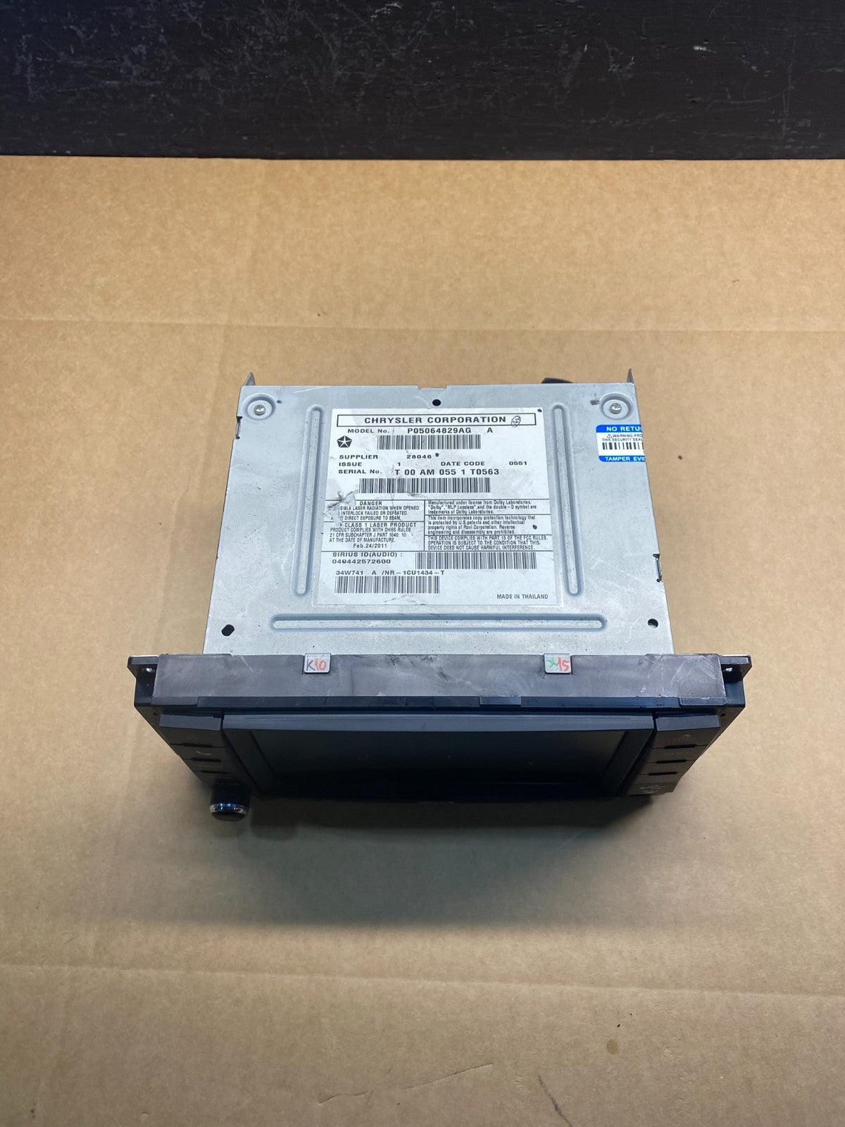 2011 2014 Jeep Dodge Chrysler Screen Display CD Player Satellite Radio AC2721 DG3