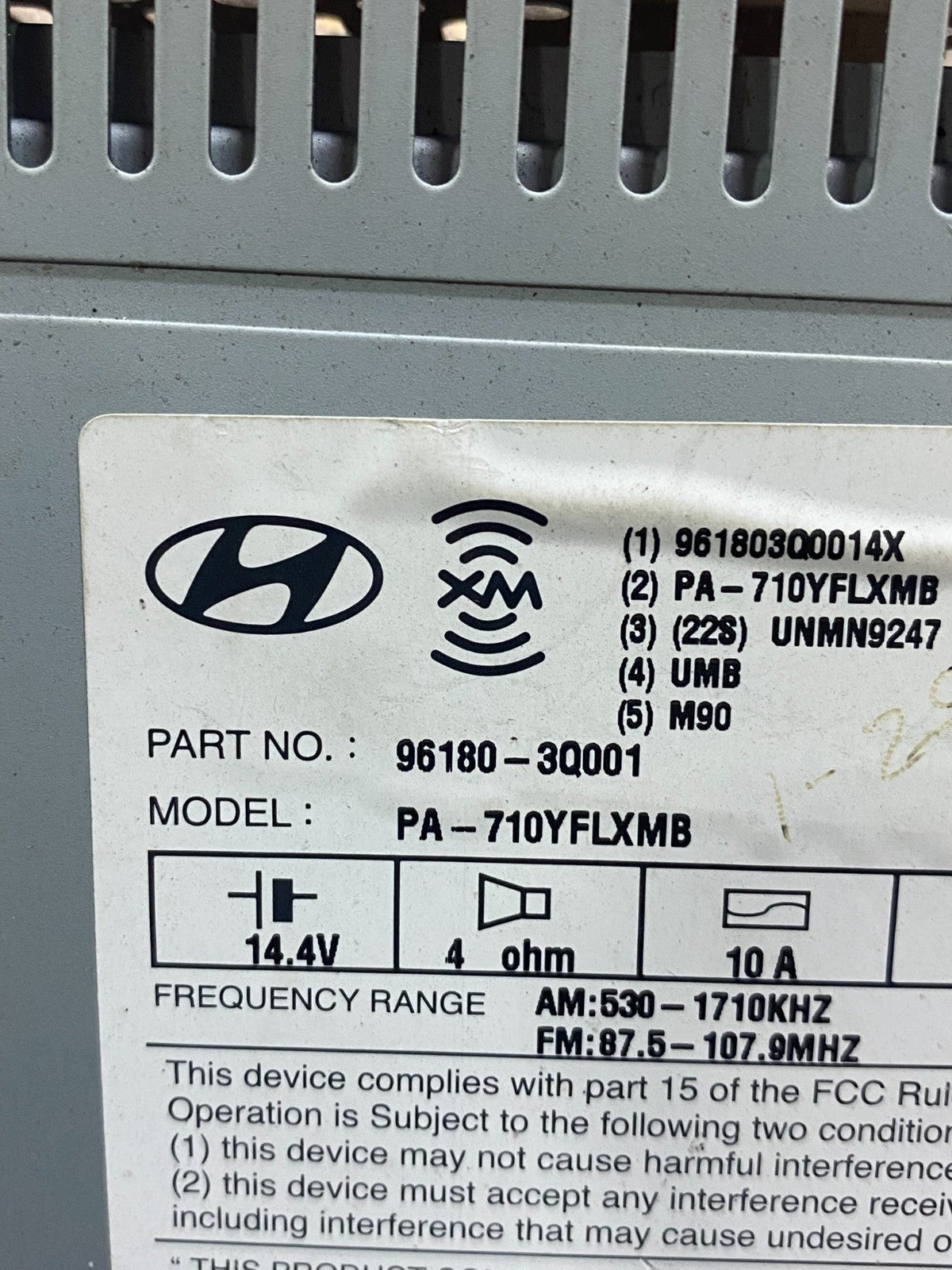 2011 to 2012 Hyundai Sonata Am Fm Cd Player Radio Receiver ad1500 DG6