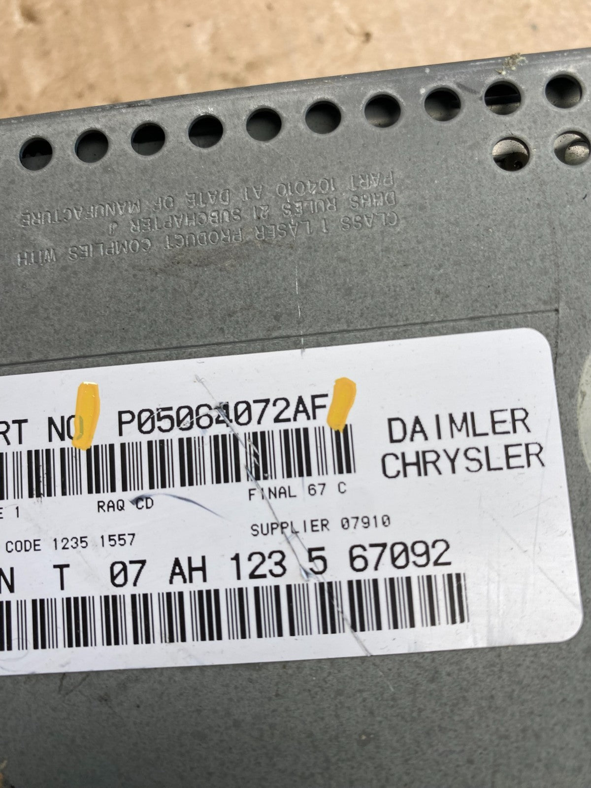 2005 2008 Jeep Dodge Chrysler Screen Display CD Player Satellite Radio ac6303 DG5