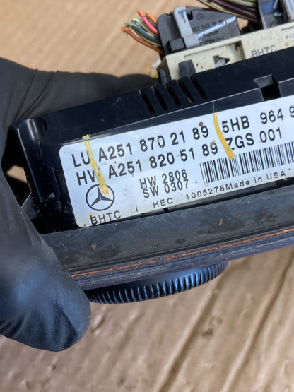 2006 to 2008 Mercedes W251 R350 AC Temp Heater Climate Control OEM AA4863 DG6