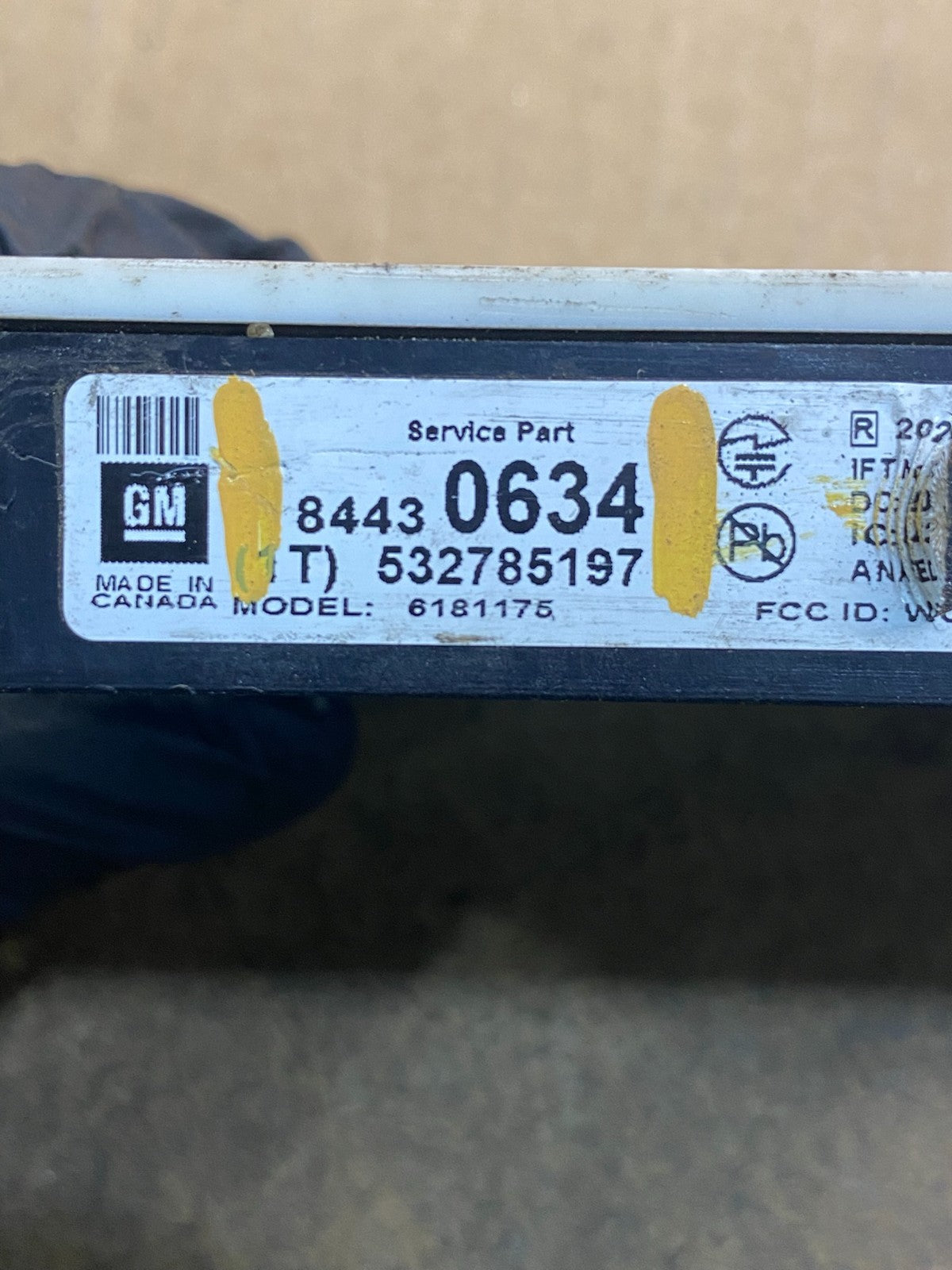 GM Blind Spot Radar P/N 84430634 AD50622