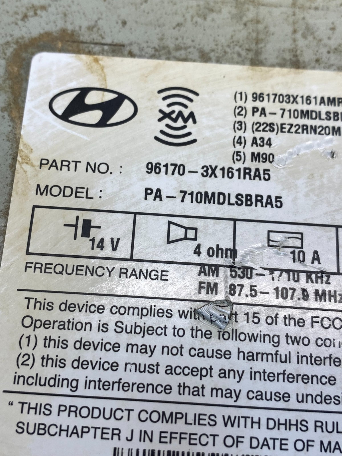 2011-2013 Hyundai Elantra Center Radio Climate Control Air Vent Bezel AD9890 DG6